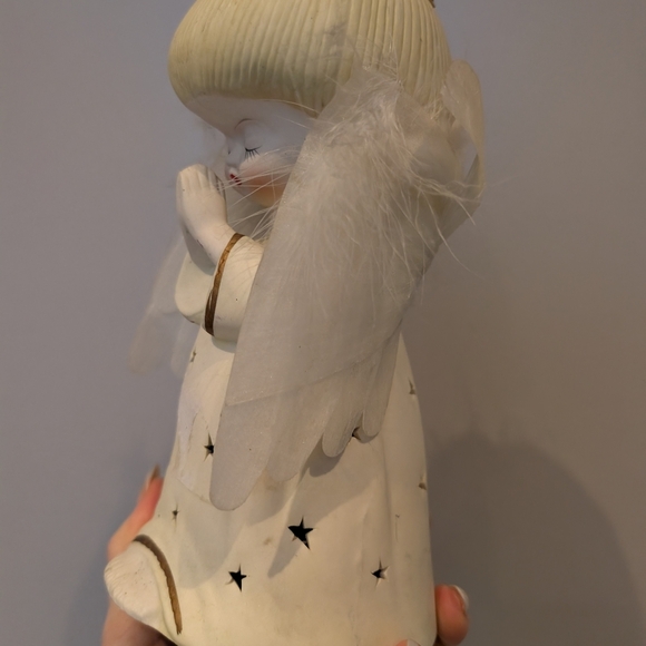 Cream Angel Figurine with Star Cutouts - Picture 2 of 7